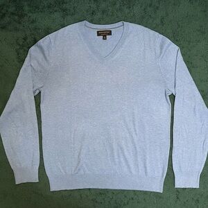 Men's Light Blue V-Neck Sweater